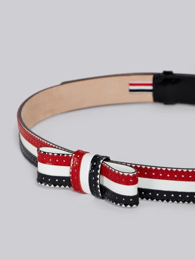 Shop Thom Browne Leather Brogue Belt In Multicolour
