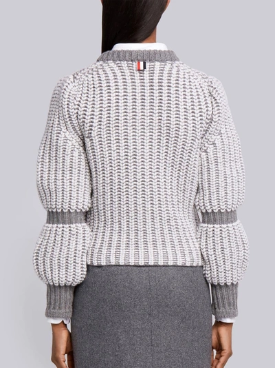 Shop Thom Browne Bi-colored Chunky Merino Pullover In Grey