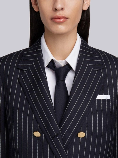 Shop Thom Browne Chalk Stripe Sport Coat In Blue