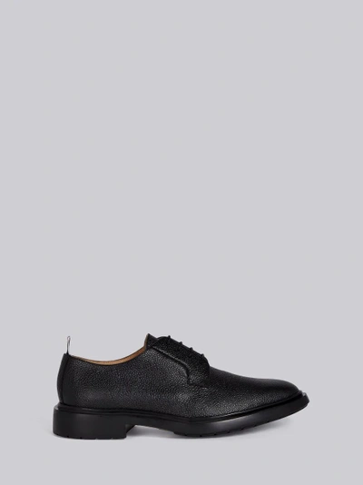 Shop Thom Browne Rubber Sole Pebble Grain Blucher In Black