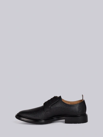 Shop Thom Browne Rubber Sole Pebble Grain Blucher In Black