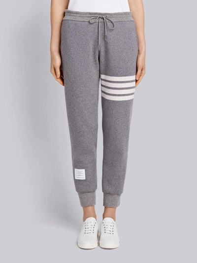 Shop Thom Browne Engineered 4-bar Stripe Sweatpants In Double-faced Cashmere In Grey