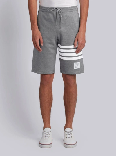 Shop Thom Browne Light Grey Cotton Loopback Engineered 4-bar Sweat Shorts