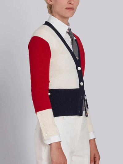 Shop Thom Browne V-neck Cardigan In Multicolour