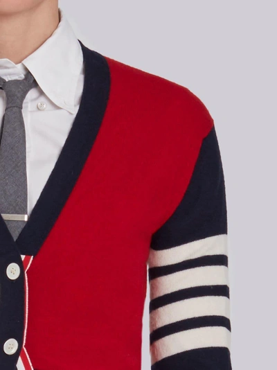 Shop Thom Browne V-neck Cardigan In Multicolour