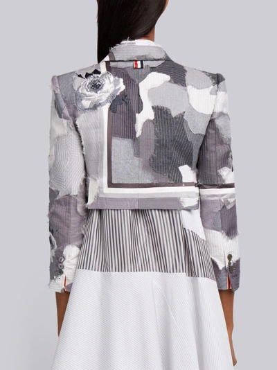 Shop Thom Browne Patchwork Intarsia Sport Coat In Grey