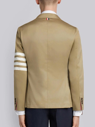 Shop Thom Browne Camel Cotton Twill 4-bar Unconstructed Classic Jacket In Neutrals