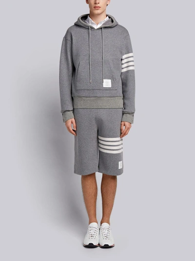 Shop Thom Browne 4-bar Cashmere Shell Relaxed Hoodie In Grey