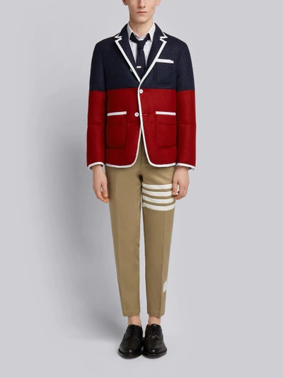 Shop Thom Browne Bicolor Quilted Sack Sport Coat In Blue
