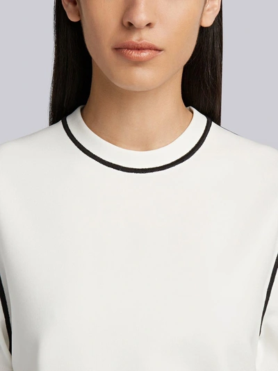 Shop Thom Browne Contrast Stitch Milano Tech Tee In White