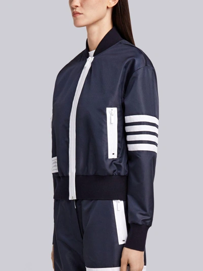 Shop Thom Browne Lightweight Ripstop Bomber In Blue