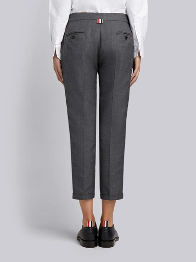 Shop Thom Browne Striped Low-rise Wool Trouser In Grey