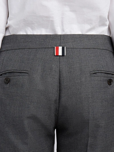 Shop Thom Browne Striped Low-rise Wool Trouser In Grey