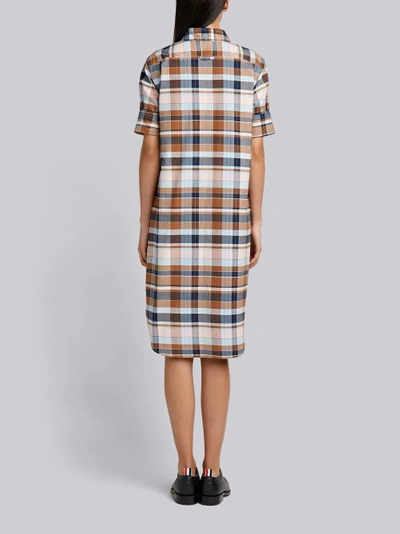 Shop Thom Browne A-line Cotton Shirtdress In Multicolour