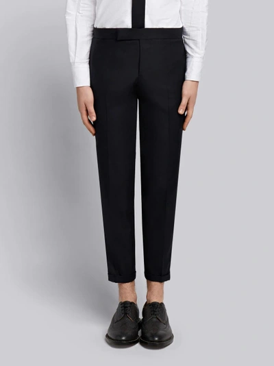 Shop Thom Browne Engineered Striped Side Seam Solid Wool Twill Skinny Trouser In Blue