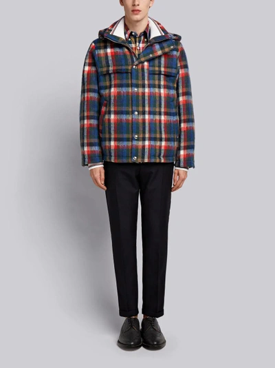 Shop Thom Browne Gingham Tartan Down-filled Hairy Mohair Tech Jacket In Multicolour