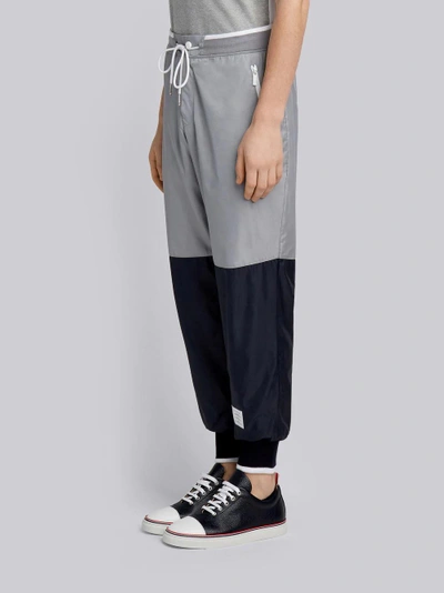 Shop Thom Browne Bicolor Half-and-half Ripstop Sweatpants In Grey