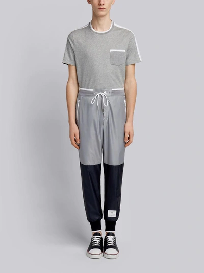 Shop Thom Browne Bicolor Half-and-half Ripstop Sweatpants In Grey