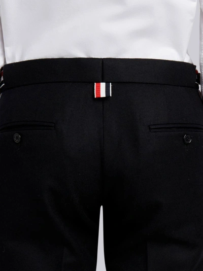 Shop Thom Browne Seamed Elastic Stripe Skinny Wool Shorts In Black