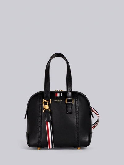 Shop Thom Browne Rwb Strap Brogued Mrs. Thom Mini Bag In Black