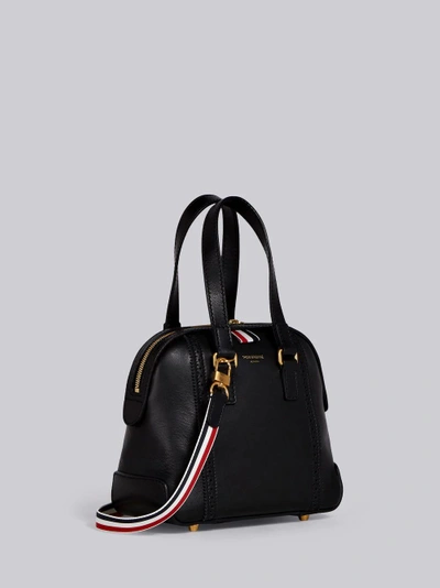 Shop Thom Browne Rwb Strap Brogued Mrs. Thom Mini Bag In Black