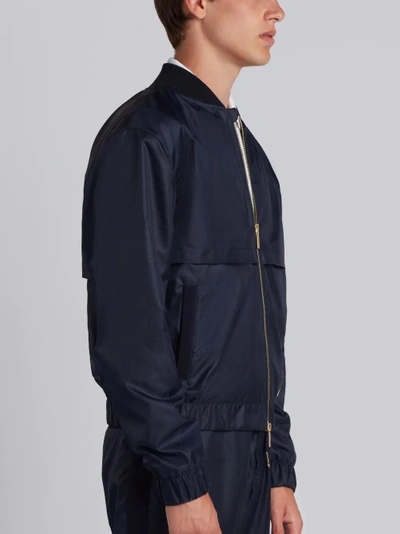 Shop Thom Browne Center-back 4-bar Ripstop Bomber In Blue