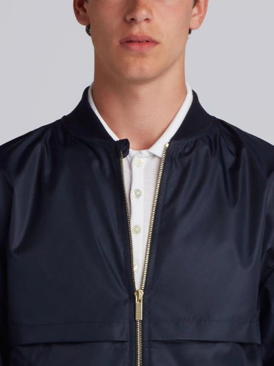 Shop Thom Browne Center-back 4-bar Ripstop Bomber In Blue