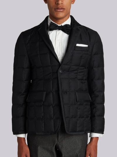 Shop Thom Browne Quilted Down Super 130s Sport Coat In Black