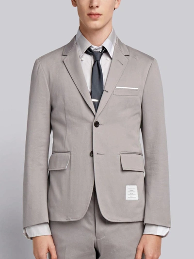 Shop Thom Browne Unconstructed Cotton Sport Coat In Grey