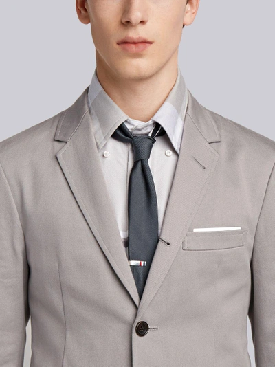 Shop Thom Browne Unconstructed Cotton Sport Coat In Grey