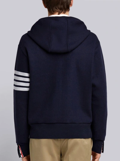 Shop Thom Browne 4-bar Cashmere Shell Relaxed Hoodie In Blue