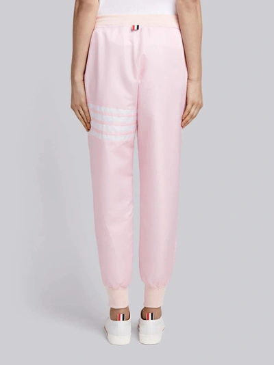 Shop Thom Browne Lightweight Sweatpants With Seamed-in 4 Bar Stripe In Ripstop In Pink