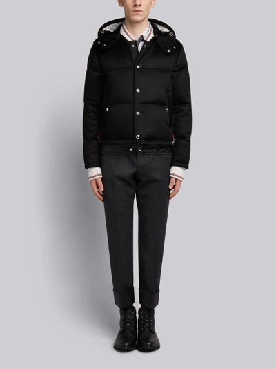 Shop Thom Browne Tonal Grosgrain Down Cashmere Bomber In Black