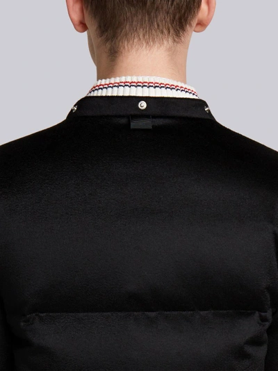 Shop Thom Browne Tonal Grosgrain Down Cashmere Bomber In Black