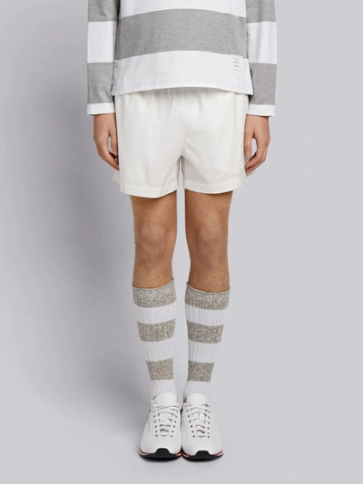Shop Thom Browne Cotton Twill Rugby Shorts In White