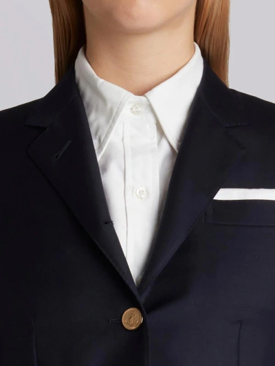 Shop Thom Browne Single Breasted Sport Coat In Blue Wool Twill