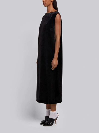 Shop Thom Browne Velvet Sheath Dress In Black