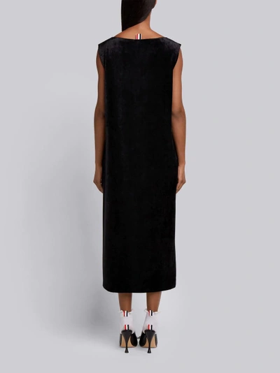 Shop Thom Browne Velvet Sheath Dress In Black