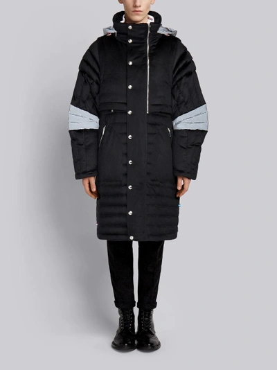 Shop Thom Browne Articulated Down-filled Cashmere Parka In Black
