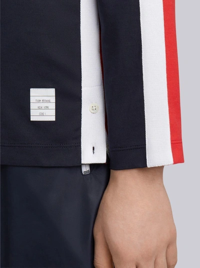 Shop Thom Browne Bicolor Half-and-half Long Sleeve Tee In Multicolour