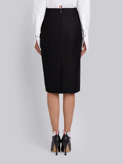 Shop Thom Browne Pearl Embroidered Pencil Skirt In Black