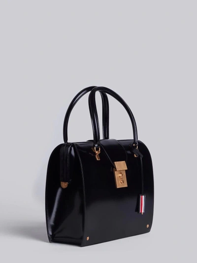 Shop Thom Browne Mrs. Thom Calfskin Bag In Black