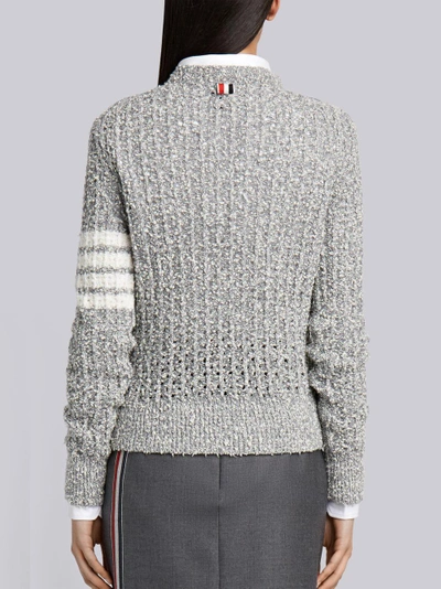 Shop Thom Browne Wool Blend Crewneck Pullover In Grey