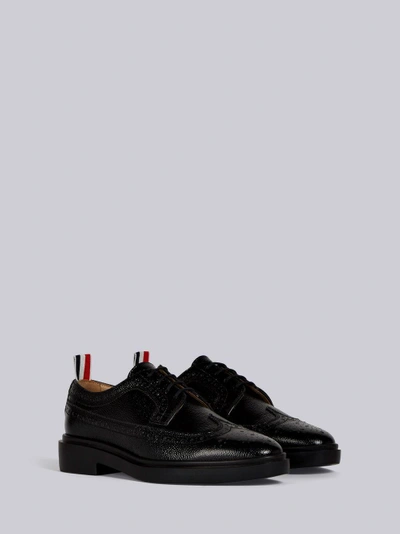 Shop Thom Browne Pebble Grain Longwing Brogue In Black