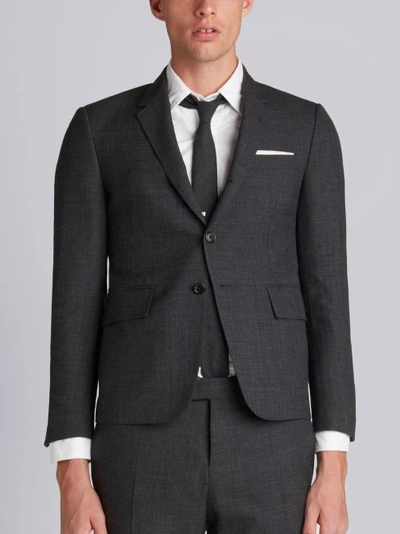 Shop Thom Browne Dark Grey 2-ply Fresco High Armhole Suit
