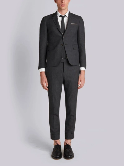 Shop Thom Browne Dark Grey 2-ply Fresco High Armhole Suit