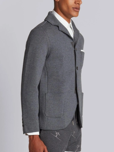 Shop Thom Browne Double-knit Wool Sport Coat In Grey