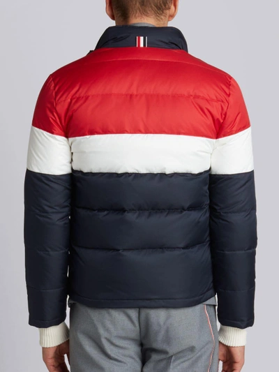 Shop Thom Browne Three Panel Downfilled Funnel Collar Ski Jacket In Mini Ripstop In Grey