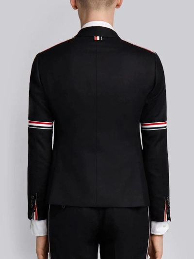 Shop Thom Browne Rwb Elastic Stripe Sport Coat In Black