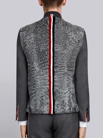 Shop Thom Browne Dyed Karakul Fur Vest In Grey